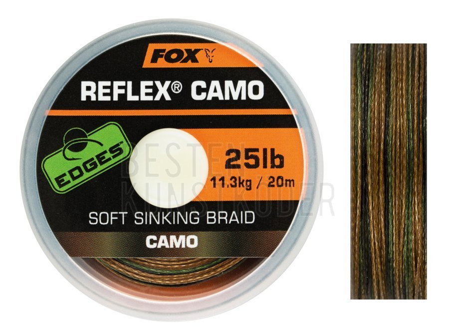 Karpfenvorfach für Montagen Fox Reflex Camo Sinking Braid 20m 0,90€/1m 