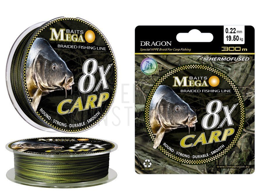 Geflochtene Schnüre Dragon Mega Baits Carp 8X