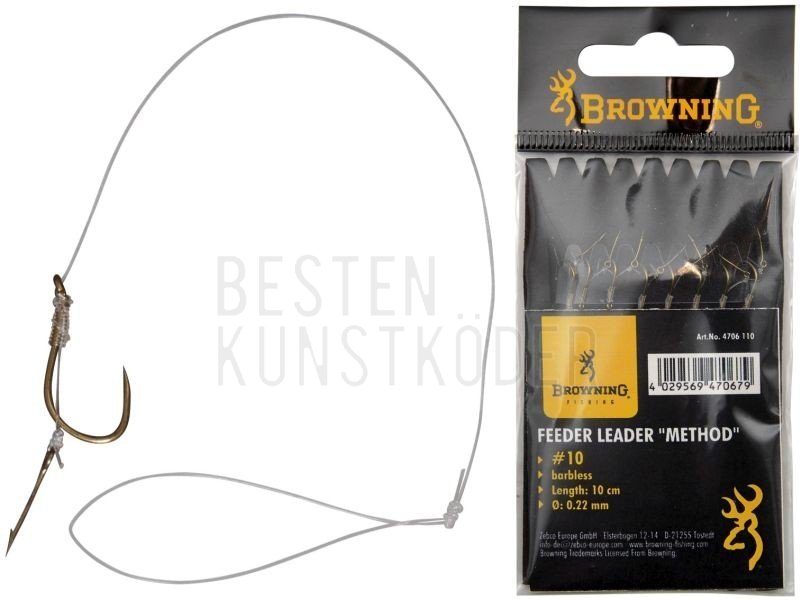 Browning # 10 Feeder-Vorfachhaken Master bronze 0,16mm 60cm Rig Vorfach Browning # 10 Feeder-Vorfachhaken Master bronze 0,16mm 60cm Rig Vorfach