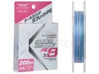 Geflechtschnur Toray Super Strong PE X8 Multicolor 200m 21lb #1.5