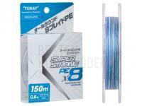 Geflechtschnur Toray Super Strong PE X8 Multicolor 150m 17lb #1.0