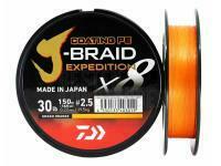 Geflechtschnur Daiwa J-Braid Expedition x8E Smash Orange 150m - 0.16mm BESTEN KUNSTKODER Angelshop