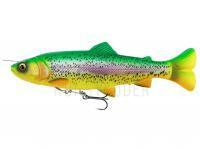 Gummifisch Savage Gear 4D Line Thru Pulse Tail Trout 16cm 51g Slow Sinking - FireTrout Fluo BESTEN KUNSTKODER Angelshop