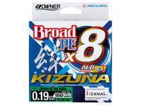 Geflechtschnur Owner Broad PE Kizuna X8 Green in the Dark 150yds | 135m 0.15mm BESTEN KUNSTKODER Angelshop