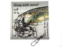 Swivel with interlock Size  8 BESTEN KUNSTKODER Angelshop
