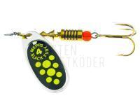 Spinner Mepps Black Fury Silver / Chartreuse dots - #4 | 8.00g BESTEN KUNSTKODER Angelshop