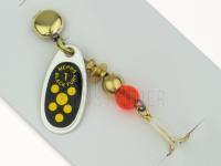 Spinner Mepps Black Fury Silver / Yellow Dots - #1 | 3.50g BESTEN KUNSTKODER Angelshop