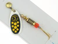 Spinner Mepps Black Fury Silver / Yellow Dots - #3 | 6.50g BESTEN KUNSTKODER Angelshop