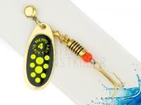 Spinner Mepps Black Fury Gold / Chart dots - #4 | 8.00g BESTEN KUNSTKODER Angelshop