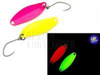 Forellen Blinker Nories Masukuroto 2.9g - #002 (Fluo-Yellow / Pink) UV BESTEN KUNSTKODER Angelshop