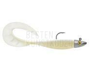 Gummifishe Delalande Zand Curly 12cm + jig head 14g - 154 - GALACTIC WHITE BESTEN KUNSTKODER Angelshop