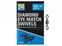 Wirbel Preston Diamond Eye Match Swivels - Size 14 | 20 per pack