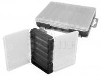 Kunstköderbox Meiho Reversible Two Sided Plastic Lure Case - Clear / Black Translucent BESTEN KUNSTKODER Angelshop