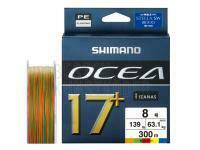 Geflochtene Schnur Shimano Ocea 17+ Braid 300m 63,1kg PE8 Multi color