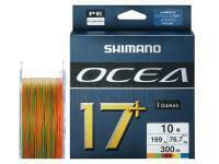 Geflochtene Schnur Shimano Ocea 17+ Braid 300m 76,7kg PE10 Multi color