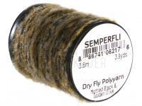Semperfli Dry Fly Polyyarn 3.6m 3.9yds - Mottled Black & Golden Olive BESTEN KUNSTKODER Angelshop