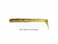 Gummifisch Reins Rockvibe Shad 3.5 inch - B48 Motor Oil Pepper Chartreuse BESTEN KUNSTKODER Angelshop