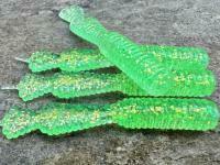 Gummifische Great Fish GF2 Leech 60mm 1.8g - no scent - glitter light green BESTEN KUNSTKODER Angelshop