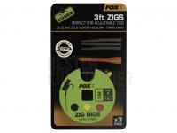 Fox Edges Zig Rigs #8 Micro Barbed - 12lb 3ft 0.9m x 3pcs