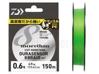 Geflechtschnur Daiwa UVF Morethan Dura Sensor X8 + Si2 Lime Green 150m #1.5 BESTEN KUNSTKODER Angelshop