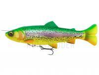 Gummifisch Savage Gear 4D Line Thru Pulse Tail Trout 16cm 51g Slow Sinking - FireTrout Fluo