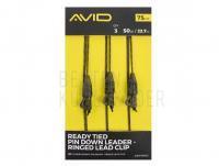 Avid Carp Ready Tied Pin Down Leader- Ringed Lead Clip 75cm 50lb 22.7kg 3pcs