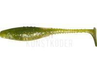 Gummifische Dragon Belly Fish Pro  6cm - Clear/Olive - Gold/Silver glitter