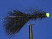Fliege Black Leech Chartreuse Head  no. 8