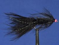 Fliege Black Leech Pink Head  no. 8