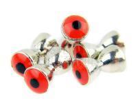 Brass dumbbell with eyes 4mm - red with black pupil