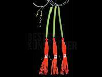 Dega Sea Rig 3 UV Octopus Side Arms 13cm Size 7/0 - Orange