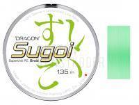 Geflochtene Schnüre Dragon Sugoi Superthin P.E. Braid Fluo Light Green 135m 0.052mm