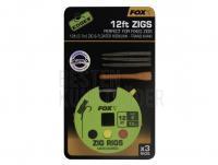 Fox Edges Zig Rigs #8 Micro Barbed - 12lb 12ft 3.7m x 3pcs