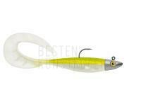 Gummifishe Delalande Zand Curly 12cm + jig head 14g - 389 - NATURAL YELLOW