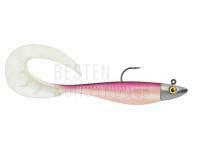 Gummifishe Delalande Zand Curly 12cm + jig head 14g - 398 - NATURAL BLACK PINKY