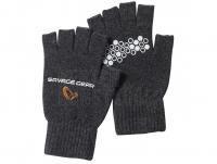 Handschuhe Savage Gear Knitted Half Finger Glove Dark Grey Melange - XL