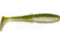 Gummifische Dragon Invader Pro 10cm - Clear/Olive - gold/silver glitter