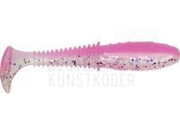 Gummifische Dragon Invader Pro 10cm - Clear/Pink - silver/violet glitter