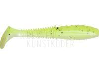 Gummifische Dragon Invader Pro  7.5cm - Pearl/Chertreuse - black glitter