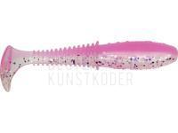 Gummifische Dragon Invader Pro  8.5cm - Clear/Pink - silver/violet glitter