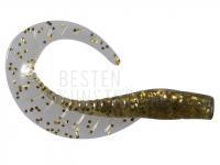 Gummiköder Dragon Maggot 5cm Brown - gold glitter