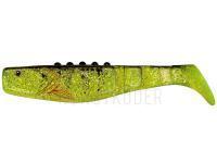 Gummifische Dragon Phantail Print 10cm CHARTREUSE/BLACK - black-red print silver glitter