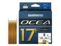Geflochtene Schnur Shimano Ocea 17+ Braid 300m 63,1kg PE8 Multi color
