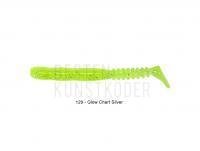 Gummifisch Reins Rockvibe Shad 1.2 inch - 129 Glow Chart Silver