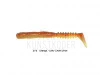 Gummifisch Reins Rockvibe Shad 2 inch - B76 Chika Orange / Glow Chart Silver