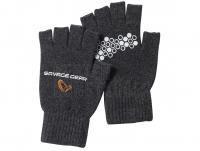 Handschuhe Savage Gear Knitted Half Finger Glove Dark Grey Melange - M