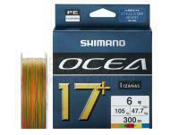 Geflochtene Schnur Shimano Ocea 17+ Braid 300m 47,7kg PE6 Multi color