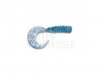 Gummifishe Delalande King 3cm - 48 - Incol. Bleu Pailleté