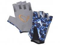 Handschuhe Savage Gear Marine Half Glove Sea Blue - L