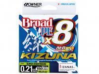 Geflechtschnur Owner Broad PE Kizuna Fluo X8 Super Chartreuse 150yds | 135m 0.17mm